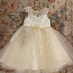 Ivory handmade flower girl dress